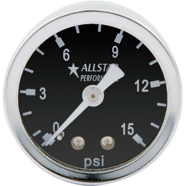 Allstar 1.5 in. Dia. 0-15 PSI Dry Type Pressure Gauge ALL80210